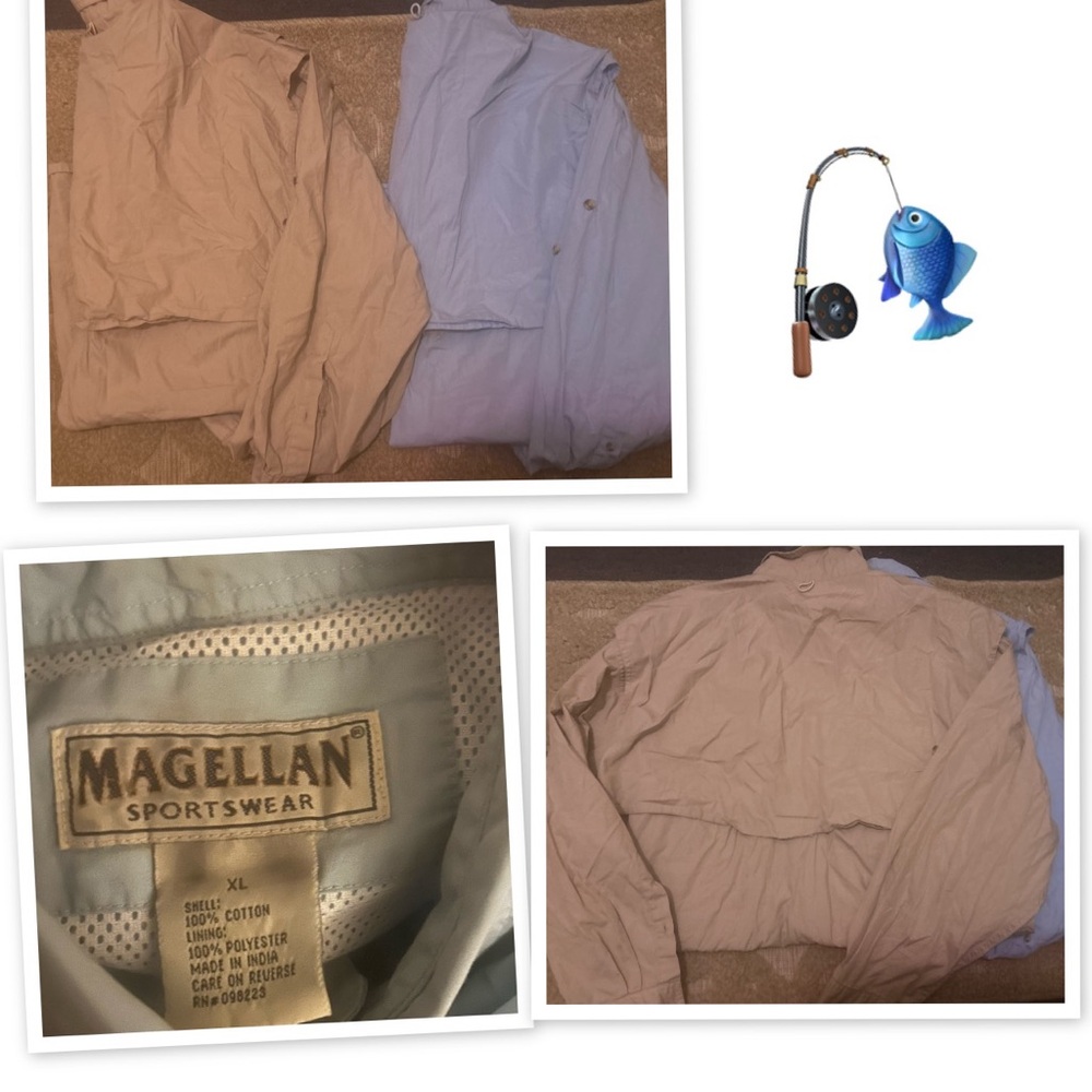 Men's Long SleeveMagellan Sportswear Shirts - Blue and Tan - Picture 2 of 2
